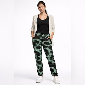 Black and Green Patterned Bottoms